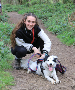 Amy Challis, owner of AC Dog Academy with her dog